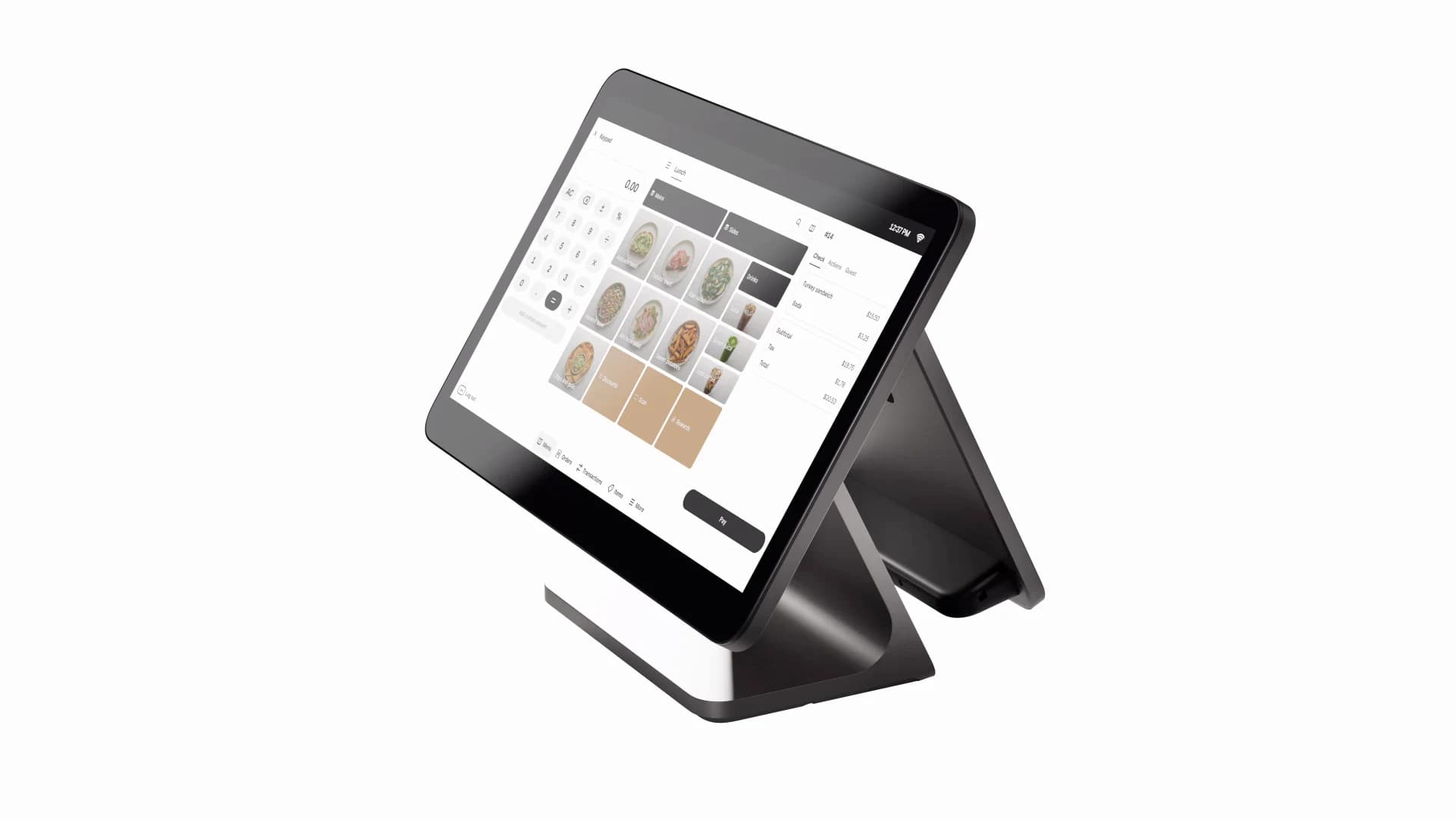 Square restaurant demo scene with payment and service workflow